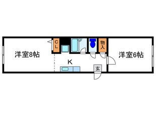 ハイツ岡町北の物件間取画像